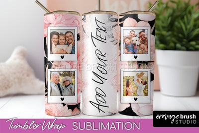 Photo Tumbler Wrap, Floral Picture Frame Tumbler Sublimation Sublimation OrangeBrushStudio 