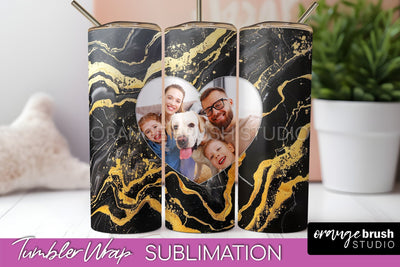 Photo Tumbler Wrap, Marble Family Frame Tumbler Sublimation Sublimation OrangeBrushStudio 