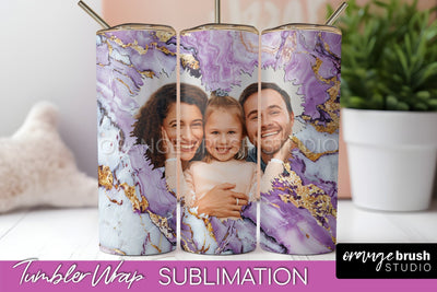 Photo Tumbler Wrap, Marble Family Frame Tumbler Sublimation Sublimation OrangeBrushStudio 