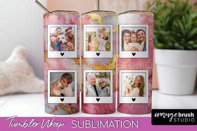 Photo Tumbler Wrap, Marble Family Frame Tumbler Sublimation Sublimation OrangeBrushStudio 