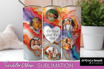 Photo Tumbler Wrap, Marble Family Frame Tumbler Sublimation Sublimation OrangeBrushStudio 