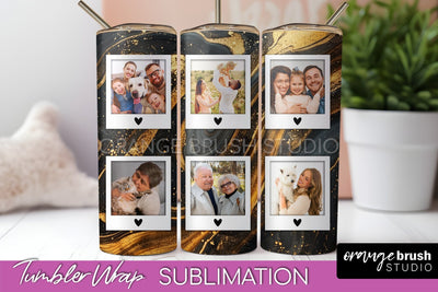 Photo Tumbler Wrap, Marble Family Frame Tumbler Sublimation Sublimation OrangeBrushStudio 