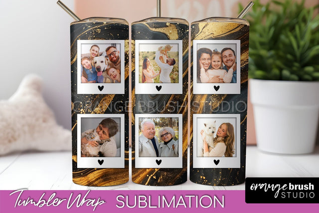 Photo Tumbler Wrap, Marble Family Frame Tumbler Sublimation Sublimation OrangeBrushStudio 