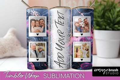 Photo Tumbler Wrap, Marble Family Frame Tumbler Sublimation Sublimation OrangeBrushStudio 