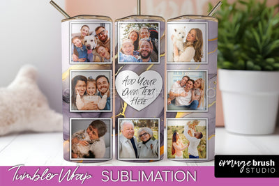 Photo Tumbler Wrap, Marble Family Frame Tumbler Sublimation Sublimation OrangeBrushStudio 