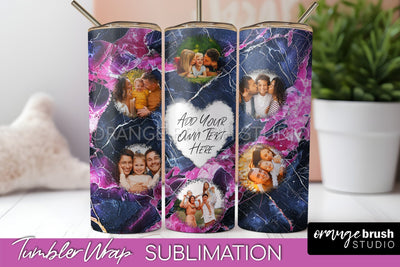 Photo Tumbler Wrap, Marble Family Frame Tumbler Sublimation Sublimation OrangeBrushStudio 