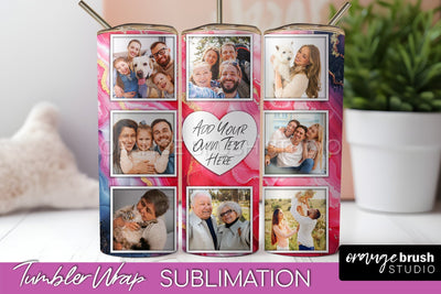 Photo Tumbler Wrap, Marble Family Frame Tumbler Sublimation Sublimation OrangeBrushStudio 