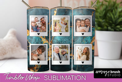 Photo Tumbler Wrap, Marble Family Frame Tumbler Sublimation Sublimation OrangeBrushStudio 