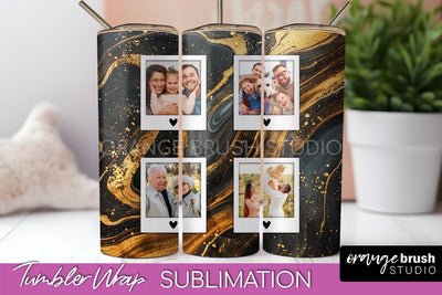 Photo Tumbler Wrap, Marble Family Frame Tumbler Sublimation Sublimation OrangeBrushStudio 
