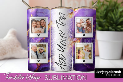 Photo Tumbler Wrap, Marble Family Frame Tumbler Sublimation Sublimation OrangeBrushStudio 