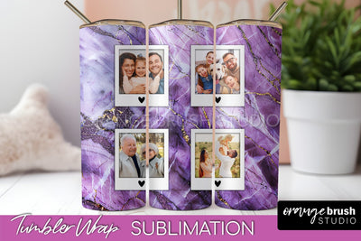Photo Tumbler Wrap, Marble Family Frame Tumbler Sublimation Sublimation OrangeBrushStudio 