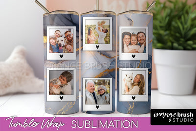 Photo Tumbler Wrap, Marble Family Frame Tumbler Sublimation Sublimation OrangeBrushStudio 