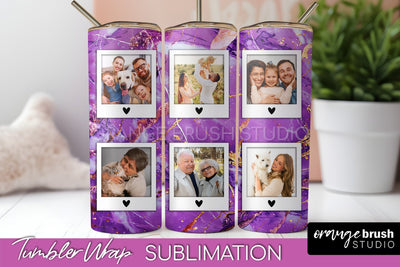 Photo Tumbler Wrap, Marble Family Frame Tumbler Sublimation Sublimation OrangeBrushStudio 