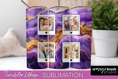 Photo Tumbler Wrap, Marble Family Frame Tumbler Sublimation Sublimation OrangeBrushStudio 
