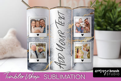 Photo Tumbler Wrap, Marble Family Frame Tumbler Sublimation Sublimation OrangeBrushStudio 
