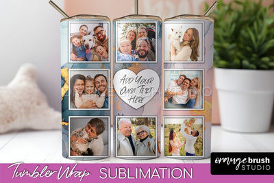 Photo Tumbler Wrap, Marble Family Frame Tumbler Sublimation Sublimation OrangeBrushStudio 