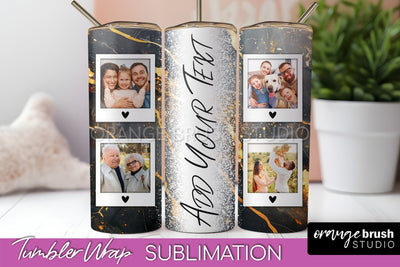 Photo Tumbler Wrap, Marble Family Frame Tumbler Sublimation Sublimation OrangeBrushStudio 