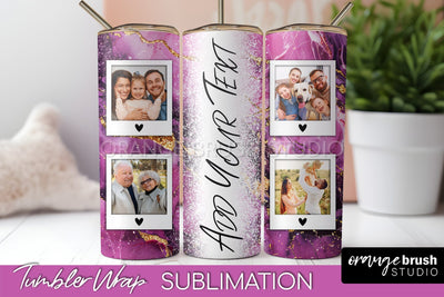 Photo Tumbler Wrap, Marble Family Frame Tumbler Sublimation Sublimation OrangeBrushStudio 