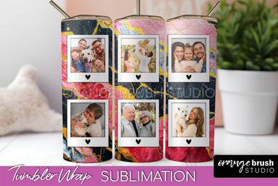 Photo Tumbler Wrap, Marble Family Frame Tumbler Sublimation Sublimation OrangeBrushStudio 