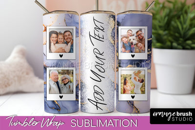 Photo Tumbler Wrap, Marble Family Frame Tumbler Sublimation Sublimation OrangeBrushStudio 