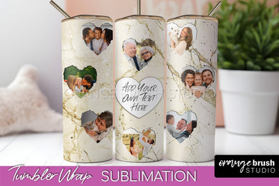 Photo Tumbler Wrap, Marble Family Frame Tumbler Sublimation Sublimation OrangeBrushStudio 