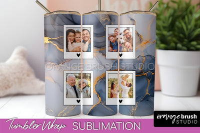 Photo Tumbler Wrap, Marble Family Frame Tumbler Sublimation Sublimation OrangeBrushStudio 