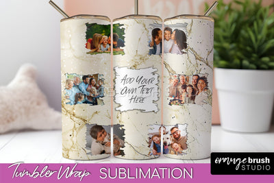 Photo Tumbler Wrap, Marble Family Frame Tumbler Sublimation Sublimation OrangeBrushStudio 