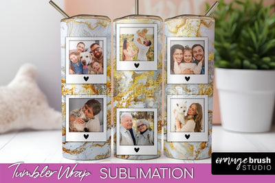 Photo Tumbler Wrap, Marble Family Frame Tumbler Sublimation Sublimation OrangeBrushStudio 
