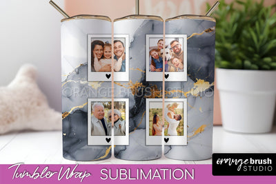 Photo Tumbler Wrap, Marble Family Frame Tumbler Sublimation Sublimation OrangeBrushStudio 