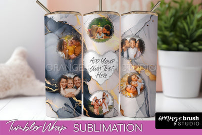 Photo Tumbler Wrap, Marble Family Frame Tumbler Sublimation Sublimation OrangeBrushStudio 