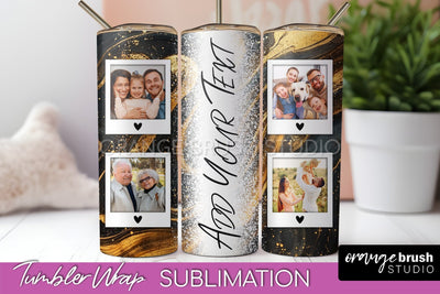 Photo Tumbler Wrap, Marble Family Frame Tumbler Sublimation Sublimation OrangeBrushStudio 