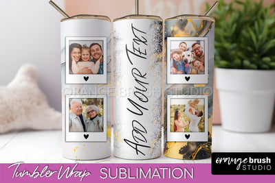 Photo Tumbler Wrap, Marble Family Frame Tumbler Sublimation Sublimation OrangeBrushStudio 