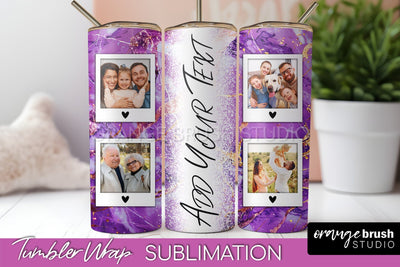Photo Tumbler Wrap, Marble Family Frame Tumbler Sublimation Sublimation OrangeBrushStudio 