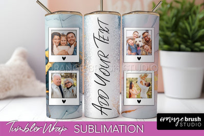 Photo Tumbler Wrap, Marble Family Frame Tumbler Sublimation Sublimation OrangeBrushStudio 