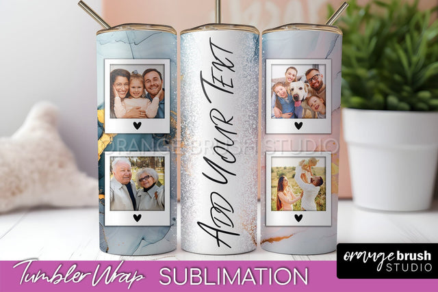 Photo Tumbler Wrap, Marble Family Frame Tumbler Sublimation Sublimation OrangeBrushStudio 