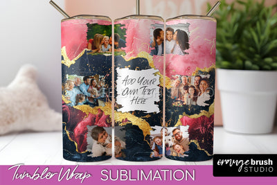 Photo Tumbler Wrap, Marble Family Frame Tumbler Sublimation Sublimation OrangeBrushStudio 