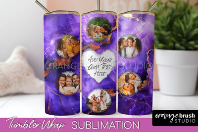 Photo Tumbler Wrap, Marble Family Frame Tumbler Sublimation Sublimation OrangeBrushStudio 
