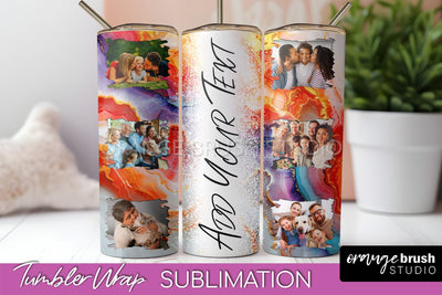 Photo Tumbler Wrap, Marble Family Frame Tumbler Sublimation Sublimation OrangeBrushStudio 
