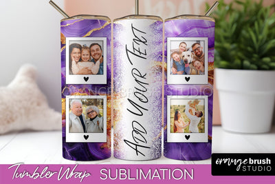 Photo Tumbler Wrap, Marble Family Frame Tumbler Sublimation Sublimation OrangeBrushStudio 
