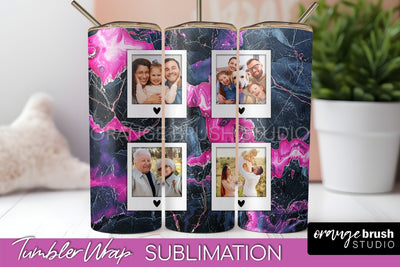 Photo Tumbler Wrap, Marble Family Frame Tumbler Sublimation Sublimation OrangeBrushStudio 
