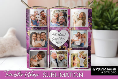 Photo Tumbler Wrap, Marble Family Frame Tumbler Sublimation Sublimation OrangeBrushStudio 