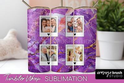 Photo Tumbler Wrap, Marble Family Frame Tumbler Sublimation Sublimation OrangeBrushStudio 