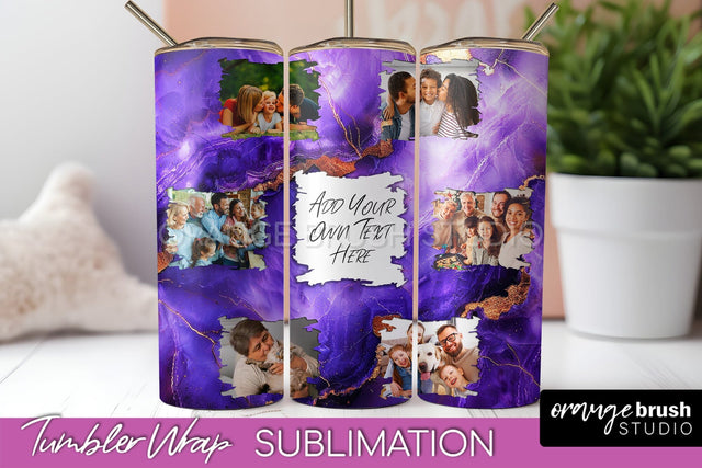 Photo Tumbler Wrap, Marble Family Frame Tumbler Sublimation Sublimation OrangeBrushStudio 