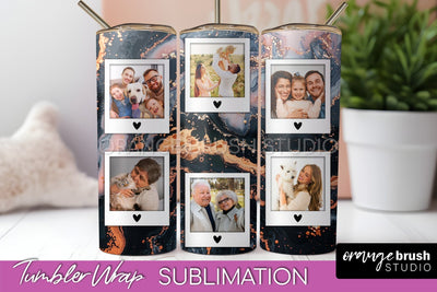 Photo Tumbler Wrap, Marble Family Frame Tumbler Sublimation Sublimation OrangeBrushStudio 