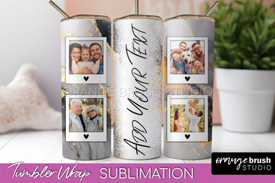 Photo Tumbler Wrap, Marble Family Frame Tumbler Sublimation Sublimation OrangeBrushStudio 