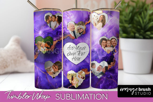 Photo Tumbler Wrap, Marble Family Frame Tumbler Sublimation Sublimation OrangeBrushStudio 
