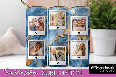 Photo Tumbler Wrap, Marble Family Frame Tumbler Sublimation Sublimation OrangeBrushStudio 