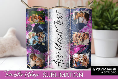 Photo Tumbler Wrap, Marble Family Frame Tumbler Sublimation Sublimation OrangeBrushStudio 