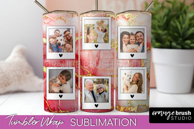 Photo Tumbler Wrap, Marble Family Frame Tumbler Sublimation Sublimation OrangeBrushStudio 
