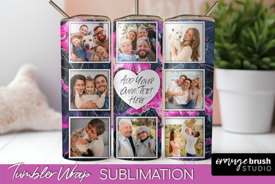 Photo Tumbler Wrap, Marble Family Frame Tumbler Sublimation Sublimation OrangeBrushStudio 